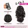 REECHO 12" Ponytail Extension, Classic Loose Curly Wavy Claw Clip Pony tails Hair Extensions Hairpieces for Women - Chestnut Brown with Highlights