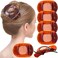 RC ROCHE ORNAMENT 6 Pcs Womens Square Strong Grip Secure Hold Inner Teeth Styling Plastic Comfortable Curve No Slip Beauty Accessory Girls Ladies Claw Clamp Clip, Large Brown