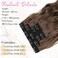 REECHO Clip in Hair Extensions, 4PCS Blonde Hair Extensions 24" Thick Long Beach Waves hair extensions HE003 Invisible Lace Weft Natural Soft Hairpieces for Women &ndash; Medium Brown