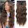 REECHO Clip in Hair Extensions, 4PCS Blonde Hair Extensions 24" Thick Long Beach Waves hair extensions HE003 Invisible Lace Weft Natural Soft Hairpieces for Women &ndash; Medium Brown