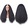 V Part Wig Human Hair 24 Inch Kinky Straight Human Hair Wigs No Leave Out Upgrade U Part Wigs Glueless Wear and Go 180% Density Yaki Straight Human Hair Wig for Black Women Natural Color