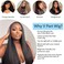 V Part Wig Human Hair 24 Inch Kinky Straight Human Hair Wigs No Leave Out Upgrade U Part Wigs Glueless Wear and Go 180% Density Yaki Straight Human Hair Wig for Black Women Natural Color