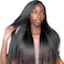 V Part Wig Human Hair 24 Inch Kinky Straight Human Hair Wigs No Leave Out Upgrade U Part Wigs Glueless Wear and Go 180% Density Yaki Straight Human Hair Wig for Black Women Natural Color