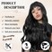 NOSTALGIA Black Wig with Bangs for Women Long Curly Wavy Wig Synthetic Curly Natural Black Replacement Wigs for Daily Party Use