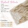REECHO Clip in Hair Extensions, 4PCS Blonde Hair Extensions 24" Thick Long Beach Waves hair extensions HE003 Invisible Lace Weft Natural Soft Hairpieces for Women &ndash; Dark Blonde with Light Ends