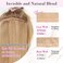 REECHO Clip in Hair Extensions, 4PCS Blonde Hair Extensions 24" Thick Long Beach Waves hair extensions HE003 Invisible Lace Weft Natural Soft Hairpieces for Women &ndash; Natural Blonde