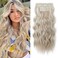 REECHO Clip in Hair Extensions, 4PCS Blonde Hair Extensions 24" Thick Long Beach Waves hair extensions HE003 Invisible Lace Weft Natural Soft Hairpieces for Women &ndash; Ash Blonde with Highlights