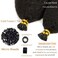 Caliee Itip Human Hair Extensions Kinky Straight 22 Inch Natural Black Hair Extensions Color 1B Keratin Hair Extensions Real Human Hair Kinky I Tips Curly Hair Extensions Cold Fusion 50g 50 Strands