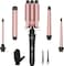 Curling Wand Set, Curling Iron Interchangeable 3 Barrel Curler with Ceramic Tourmaline Professional 5 in 1 Wand Curling Iron,for Women with Curler and Waver
