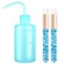 1pcs 250 ML Plastic Satety Lash Cleaning Tatoo Wash Bottles 2PCS Crystal Nose Blackhead Facial Cleaning ShampooBrush for Eyelash Extension Supplies(Blue)