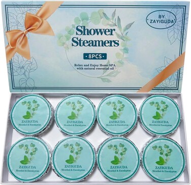 Shower Steamers Aromatherapy, Menthol &amp; Eucalyptus Shower Bombs, 8 Packs Shower Tablets with Essential Oil for Home SPA &amp; Self Care for Relaxation, Valentines Birthday Gifts for Women and Men