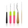 Micro Ring Hair Extension Loop Needle Threader Feather Hook Tool Wire Pulling Hook Tools for Silicone Microlink Nano Beads Cold Fusion (5Pcs Latch Hook)