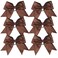 Cheerleader Bows Cheerleading 8 inch Sparkle Glitter Ponytail Holder Hair Tie School for High School College Girl Team Sports 6 Pcs &hellip; (Brown)