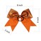 Cheerleader Bows Cheerleading 8 inch Sparkle Glitter Ponytail Holder Hair Tie School for High School College Girl Team Sports 6 Pcs &hellip; (Orange)