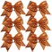 Cheerleader Bows Cheerleading 8 inch Sparkle Glitter Ponytail Holder Hair Tie School for High School College Girl Team Sports 6 Pcs &hellip; (Orange)