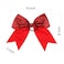 Cheerleader Bows Cheerleading 8 inch Sparkle Glitter Ponytail Holder Hair Tie School for High School College Girl Team Sports 6 Pcs &hellip; (Red)