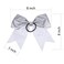 Cheerleader Bows Cheerleading 8 inch Sparkle Glitter Ponytail Holder Hair Tie School for High School College Girl Team Sports 6 Pcs &hellip; (Silver)