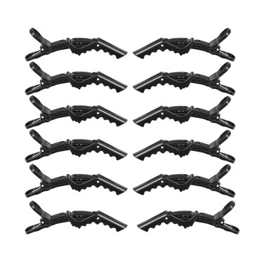 12 Pcs Alligator Hair Clips Styling Sectioning Hair Clips Wide Teeth Hair Clips Professional Hair Salon for Barber Clips for Styling Sectioning (Black)