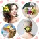 Ahoney 4 Pieces Plumeria Flowers Hair Clips for Women Girls, Hawaiian Artificial Flower Hair Barrettes Chiffon Flower Hair Accessories for Beach Luau Party Hairstyles Decor