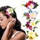 Ahoney Hawaiian Plumeria Flower Hair Accessories for Women and Girls - 4 Pieces Artificial Flower Barrettes and Pins for Beach, Luau Outfits, Party Hairstyles, and Decor
