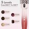 Thermal Brush 1.5 Inch with 5 Temp Settings, Universal Voltage Curling Iron, Ceramic Ionic Quick Thermal Round Hair Curling Brush Suitable for Medium and Long Hair, Pink and Red