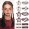 Snap Clips Leather Cloud Hair Clips Snap Hair Barrettes Non Slip Star Hair Accessories Metal Hair Clips for Girls Women -12P-Red Line