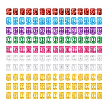 150 Pcs Hair Jewelry for Braids Dreadlocks Beads Aluminum Hair Rings Hair Clips Adjustable Metal Cuffs for Hair Braids Accessories