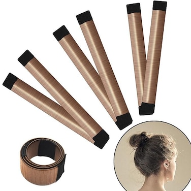 Hair Bun Maker 3 PCS- Donut Bun Maker DIY French Twist Hair Fold Wrap Snap - Easy Bun Hair Tool - Shaper Bun Hair Tool -Ballet Bun for Women and Kids (Light Brown)