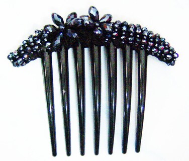 Side Comb French Twist Hair Comb Decorative Wedding Accessories Ornamented with Crystals (2 Flower)