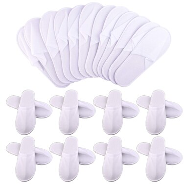 WXJ13 25 Pairs Disposable Slippers White Spa Slippers for Hotel Travel Home, Guest Use, Salon Plane Non-Slip Slippers for Women and Men