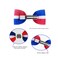 Dominican Republic Flag Hair Bows For Girls Babies Toddlers 3.5 Inch Acessories With Clips Traditional For School Event Travel
