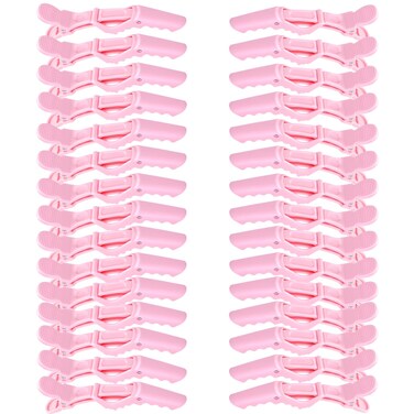 Alligator Hair Clips 30 Pieces   Wide Teeth   Double-Hinged Design   For Sectioning &amp; Securing Hair (Pink)