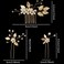 5 Pieces Gold Leaf Hair Pins Pearl Hair Forks Bridal Hair Clips Headpiece Wedding Hair Accessories for Women and Brides