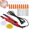Hair Extensions Iron Fusion Keratin Heat Tool Heat Connector Wand with Fusion Glue Protector Template Hair Clip Finger Protector 2 Bag Keratin Glue Granule Bead(Red)