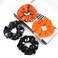 Halloween Hair Scrunchies Spooky Orange Pumpkin Scrunchies Skull Ghosts Bat Spider Web Skeleton Hair Ties for Women Girls Elastics Hair Tie Halloween Gifts Hair Accessories