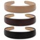 Leather Headbands 3Pcs Head Bands for Women's Hair Non Slip Plain Thin Hard Headband Neutral Womens Hair Bands Headpiece Hair Accessories for Women Girls Brown Black