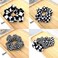 Buffalo Plaid Scrunchies Hair Bands Elastic Hair Ties for Women Girls Checkboard Hair Scrunchie Black and White Checkered Hair Accessories for Women Girl Ponytail Holders