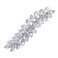 Beaupretty Rhinestone Hair Clips Crystal Leaf Hair Clip Diamond Hair Barrettes Hair Bang Clamp Decorative Alligator Hair Pins For Women Weddings Bridal Hair Accessories Silver