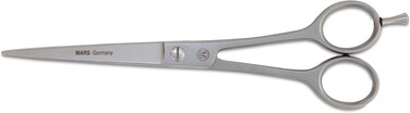 Mars Professional Ergonomic Stainless Steel Hair Cutting Shears with Fingerhook, Microserrated, 7" Length