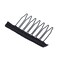 SWACC 100 Pcs Wig Combs for Making Wig Caps 7-teeth Metal Snap Steel Teeth with Cloth to secure wig no sew (Black, 7-Teeth Wip Comb)