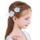 PRDGIRL 2PCS Flower Girls Hair Accessories White Floral Wedding Hair Pins Headpiece for Women Bridal Bridesmaids