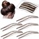 MTLEE 24 Pcs U Shaped Hair Pins, Ballet Bobby Pins for Updo with Storage Box, Metal U Bun Hair Forks for Women Girls, Thick Thin Long Curly Hair(Brown, 2.5 Inch, 3 Inch)
