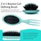 Curly Hair Brush Boar Bristle Curl Defining Brush - Unique Trident Handle Design for Wet/Dry Hair Styling &amp; Massage - Green