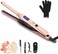 3/10 Inch Pencil Flat Iron, Small Flat Irons for Short Hair, Beard and Pixie Cut, Mini Hair Straightener Small Ceramic with Adjustable Temperature, Include Glove