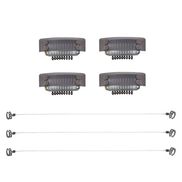 3 Pcs Invisible Elastic Wire for Hair Extensions with 4 Pcs Stainless Steel Wig Clips (Dark Brown)