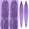 Lavender Purple with Tinsel Braiding Hair Pre Stretched 2 Packs 26 Inches Box Braids Hair Extensions Synthetic Pre Stretched Braiding Hair