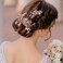NUOBESTY 4Pcs Wedding Hair Clip Comb Handmade Bridal Hair Clip Pearl Floral Leaf Hair Accessories for Women Wedding (Purple)