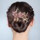 NUOBESTY 4Pcs Wedding Hair Clip Comb Handmade Bridal Hair Clip Pearl Floral Leaf Hair Accessories for Women Wedding (Purple)