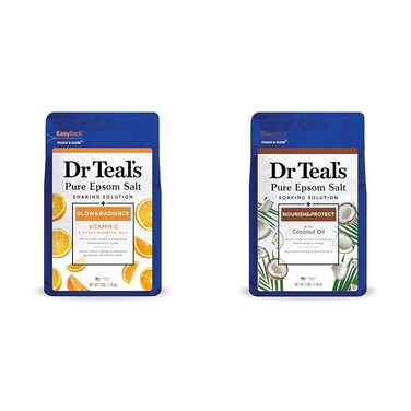 Dr Teal's Epsom Salt Soaks with Vitamin C &amp; Citrus and Coconut Oil, 3 lbs Each
