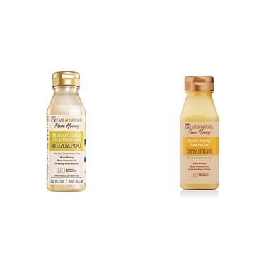 Creme of Nature Pure Honey Shampoo with Coconut Oil &amp; Shea Butter, 12.07 Fl Oz &amp; Knot Away Leave In Detangler, 8 Oz